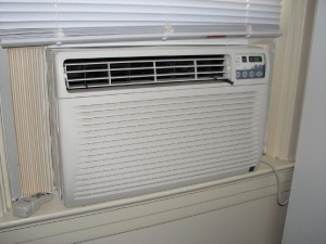 window-type AC installed in a room